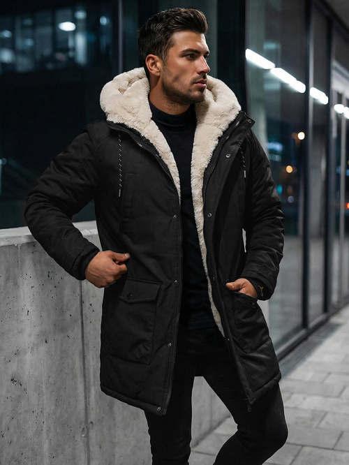 Men's Winter Jacket - Black OZONEE JS/5M120/392Z