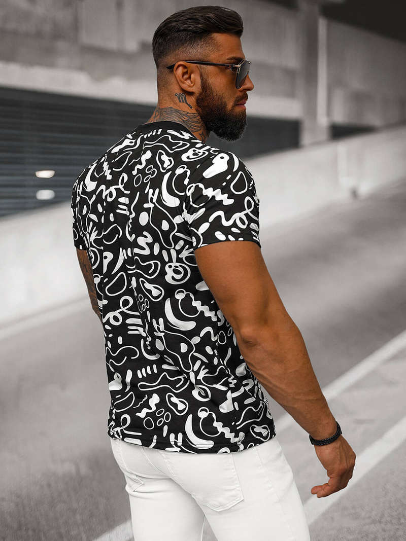 Men's T-shirt - Black OZONEE JS/8T1205/3