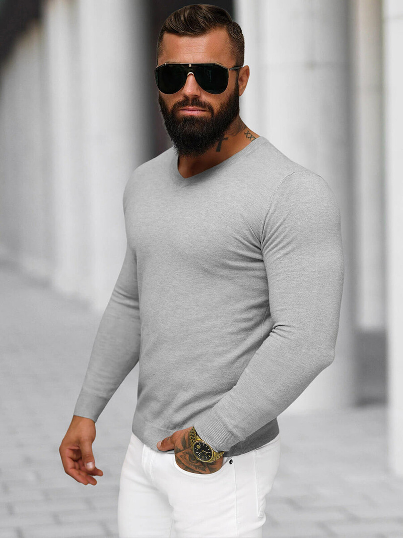 Men's Jumper - Grey OZONEE NB/MMB601/2Z