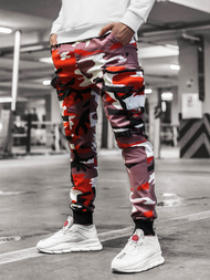 Men's Joggers - burgundy-beige OZONEE G/11132