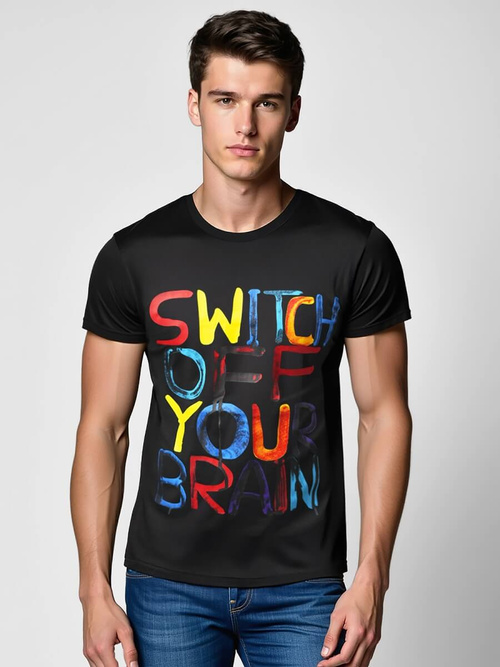 Men's T-shirt - Black OZONEE O/T125/3Z