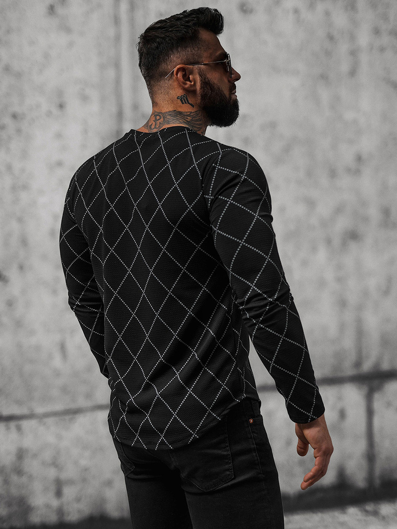 Men's Sweatshirt - Black OZONEE O/5919BZ