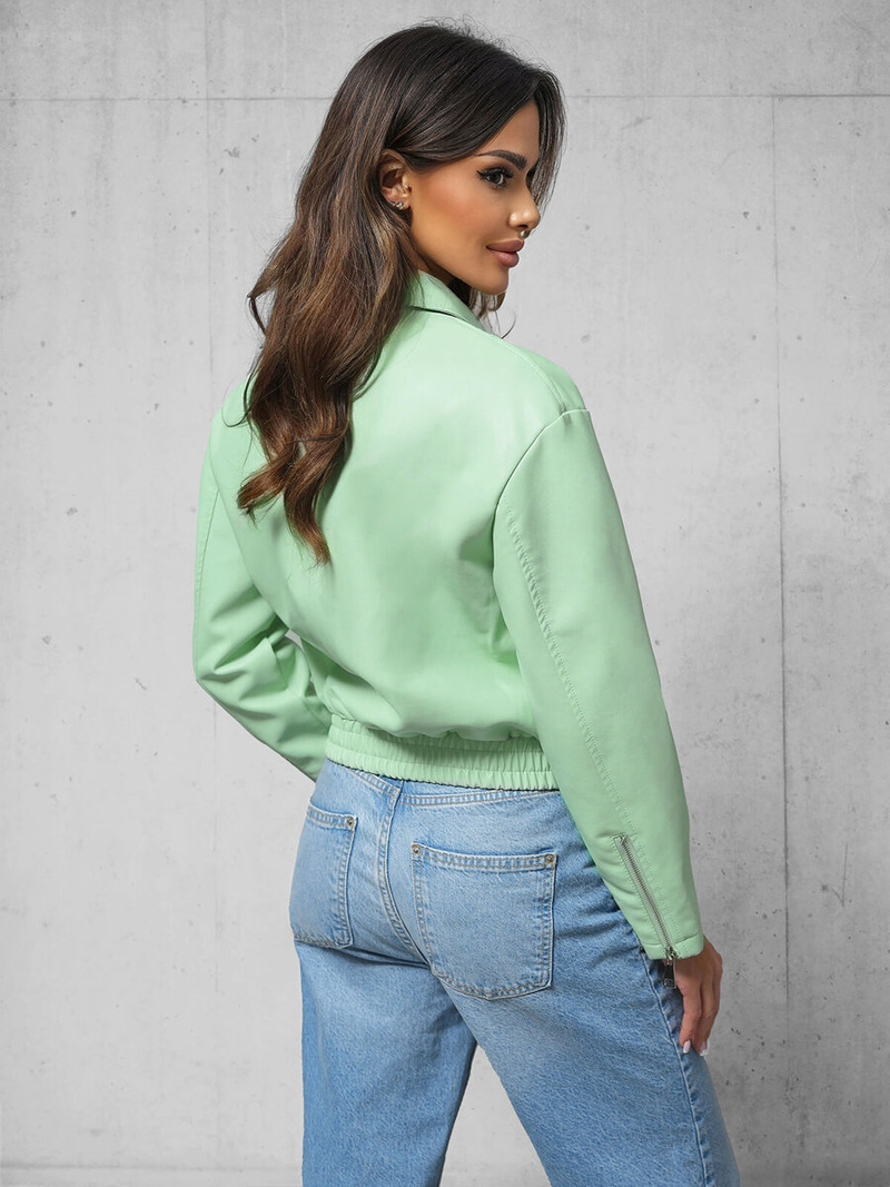 Women's Leather Jacket Mint OZONEE O/G116