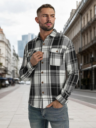 Men's Shirt - Black-White OZONEE NB/MC728N/3