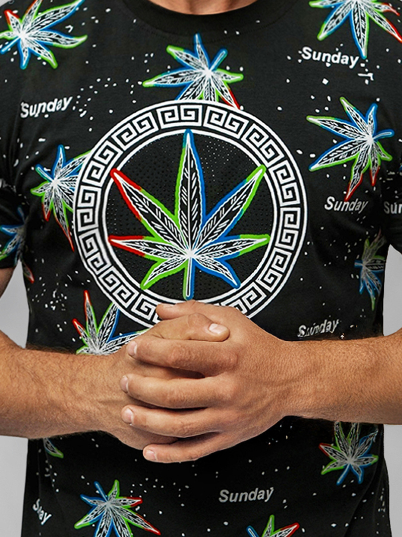 Men's T-shirt - Black OZONEE O/T136/3Z