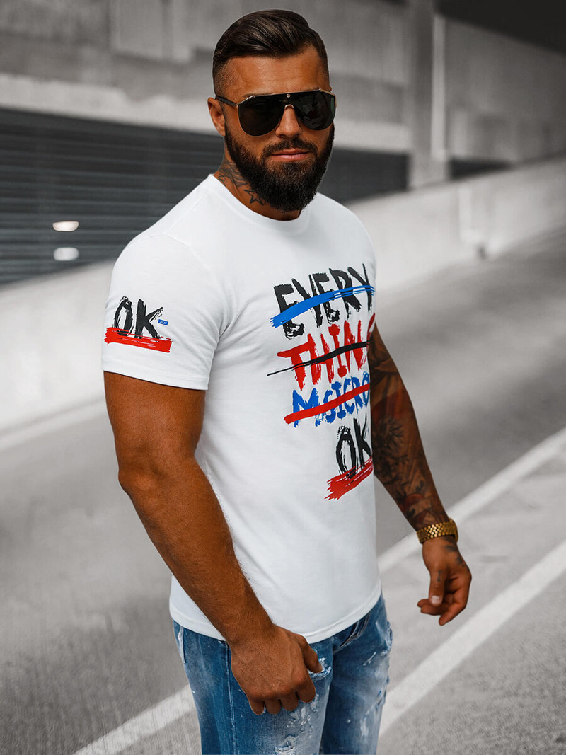 Men's T-shirt - White OZONEE O/8T1266/1