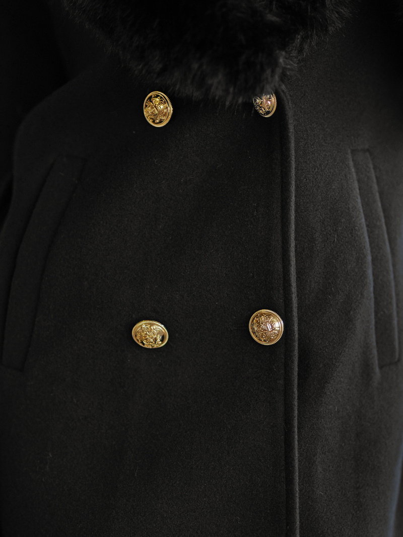 Women's coat - black OZONEE JS/61M8509/392