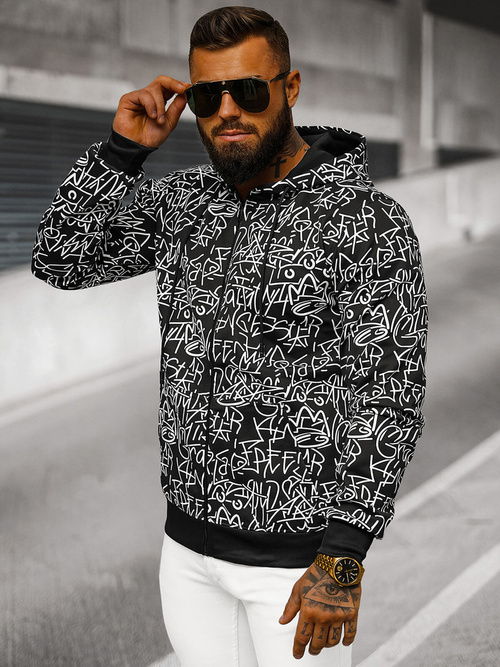 Men's Hoodie - Black OZONEE JS/8B1183/3