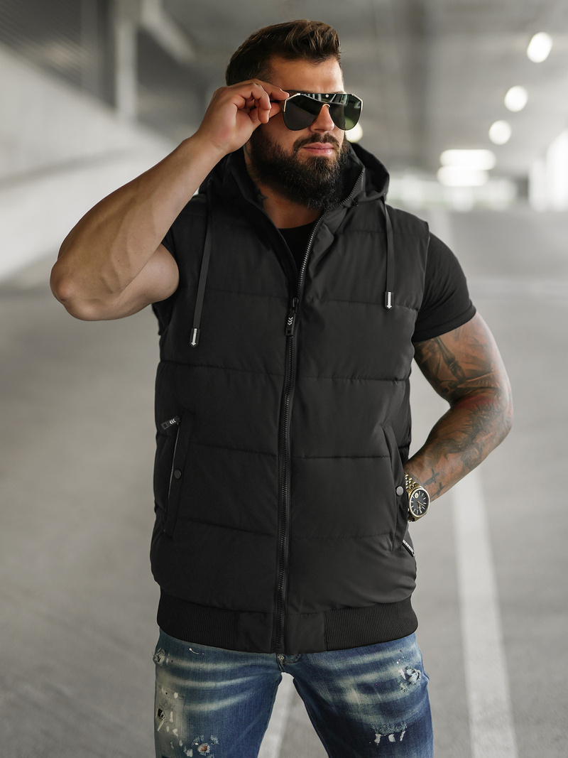 Men's Gilet - Black OZONEE JS/32M1780/392Z