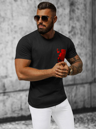 Men's T-shirt - Black-Red OZONEE JS/8T85/5Z