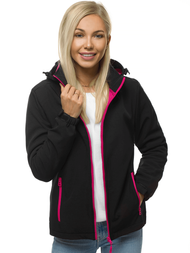 Women's Softshell Jacket - black and pink OZONEE JS/HH018/1/51