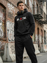 Men's Hoodie - Black OZONEE JS/8B1756/3Z