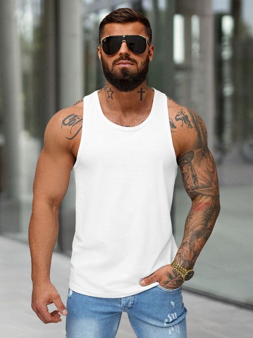 Men's Tank Top - White OZONEE JS/99002Z