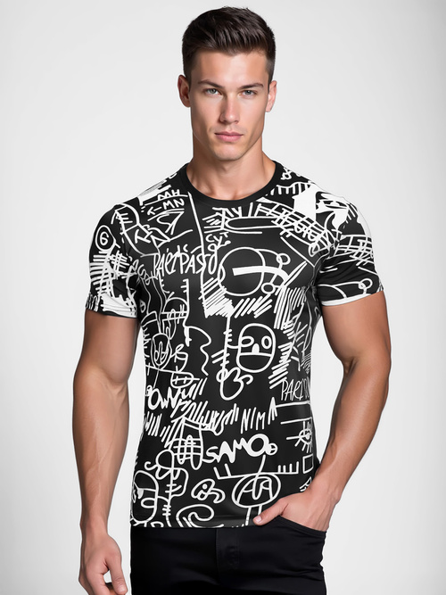 Men's T-shirt - Black OZONEE O/T1269/3Z