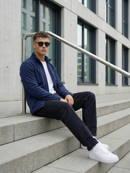 Men's Sweatshirt - Navy blue OZONEE JS/HH016/25