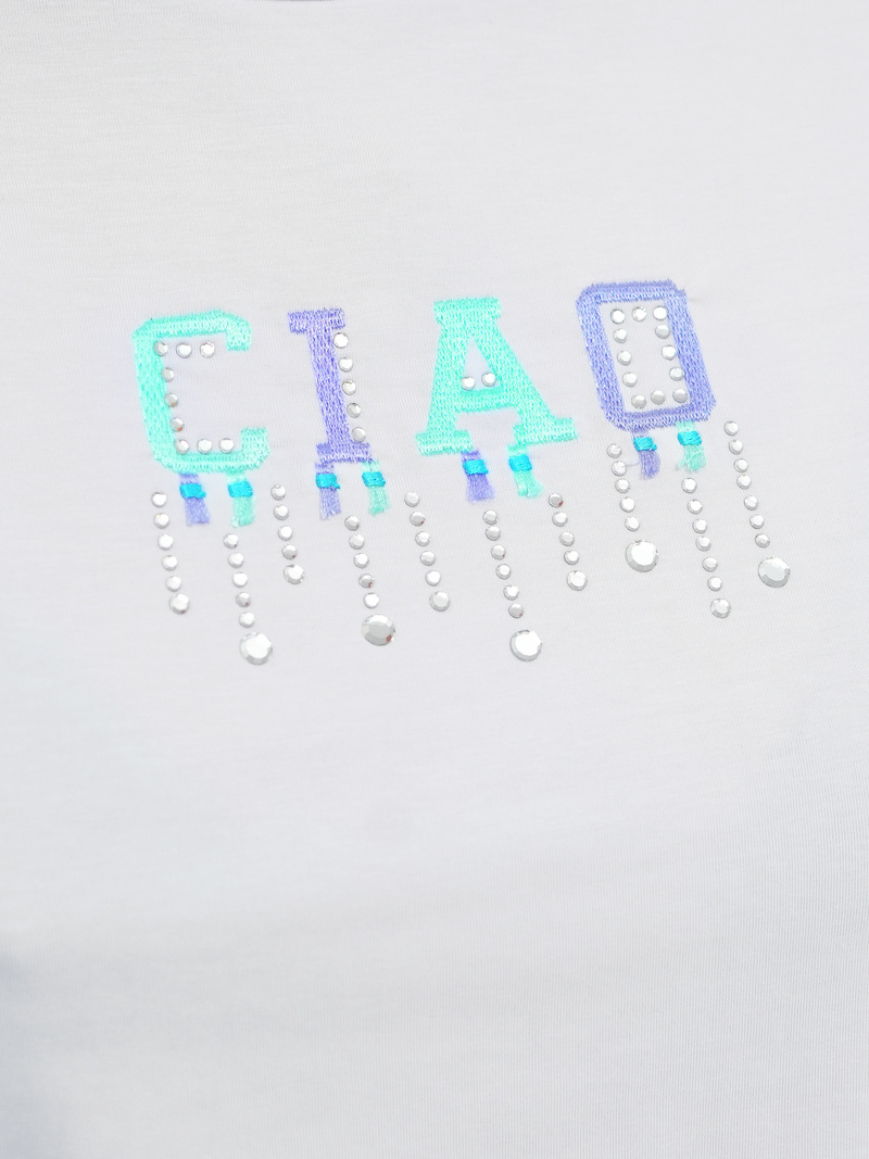 Women's T-shirt - White/Mint OZONEE JS/RJ77542