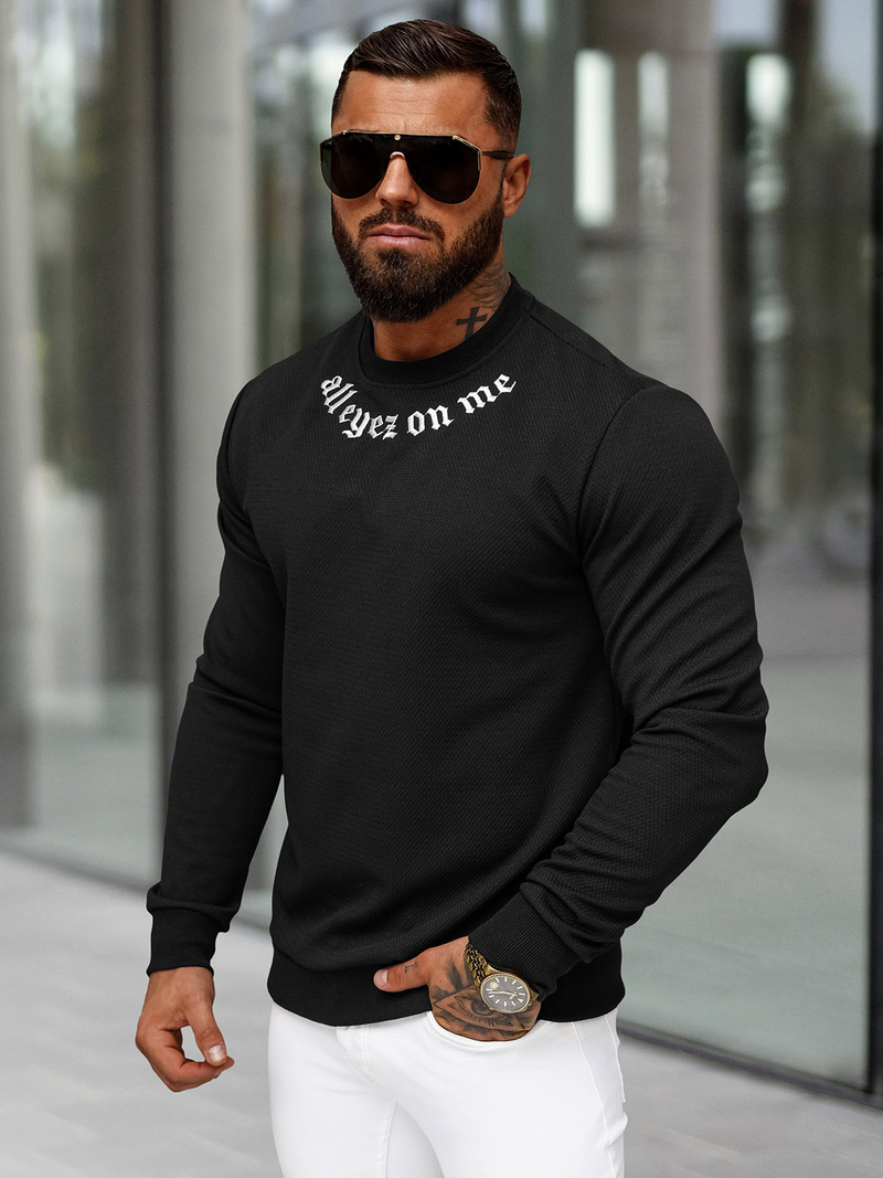 Men's Sweatshirt - Black OZONEE O/P2027Z