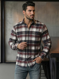 Men's Shirt - Burgundy OZONEE V/V174Z