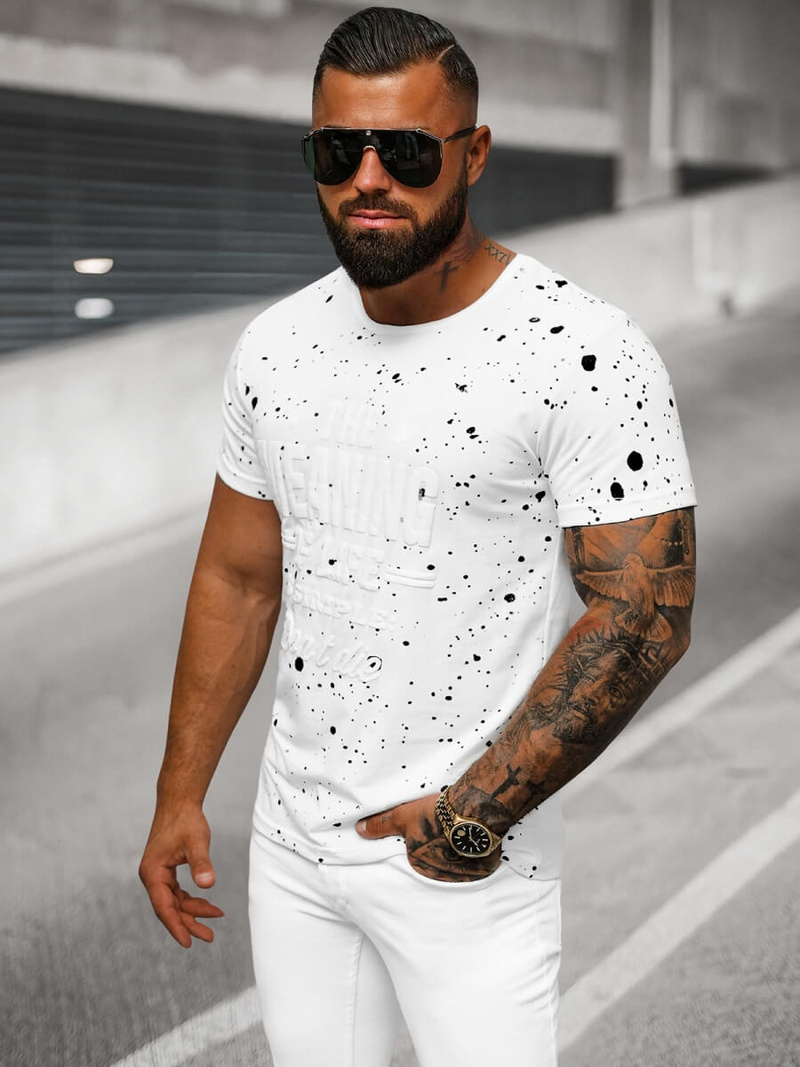 Men's T-shirt - White OZONEE JS/S016/1