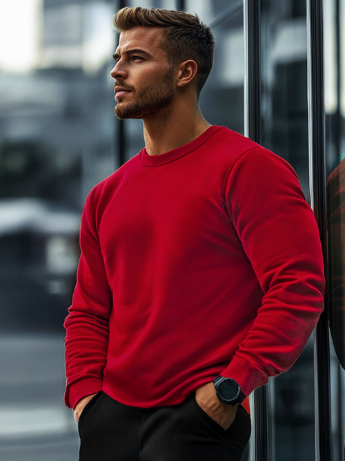 Men's Sweatshirt - dark-red OZONEE JS/2001-10Z