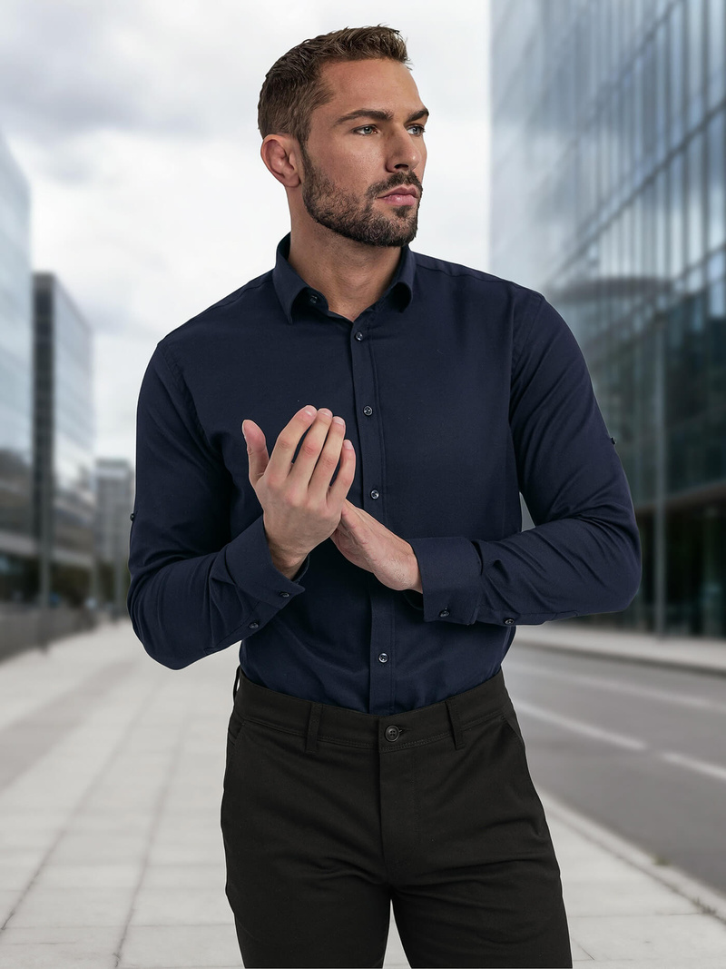 Men's Shirt - Navy Blue OZONEE V/V188