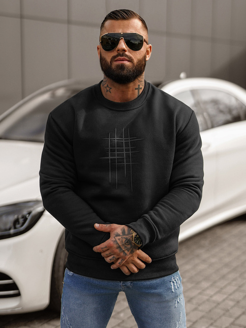 Men's Sweatshirt - Black OZONEE JS/8B1361/3