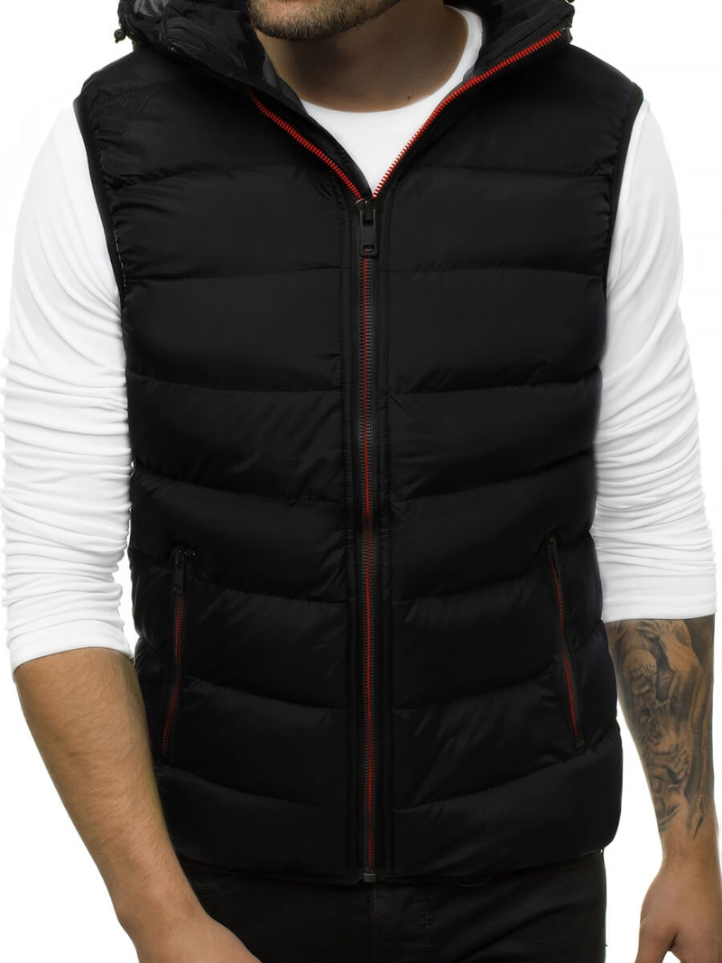 Men's Gilet - Black-Red OZONEE N/6505