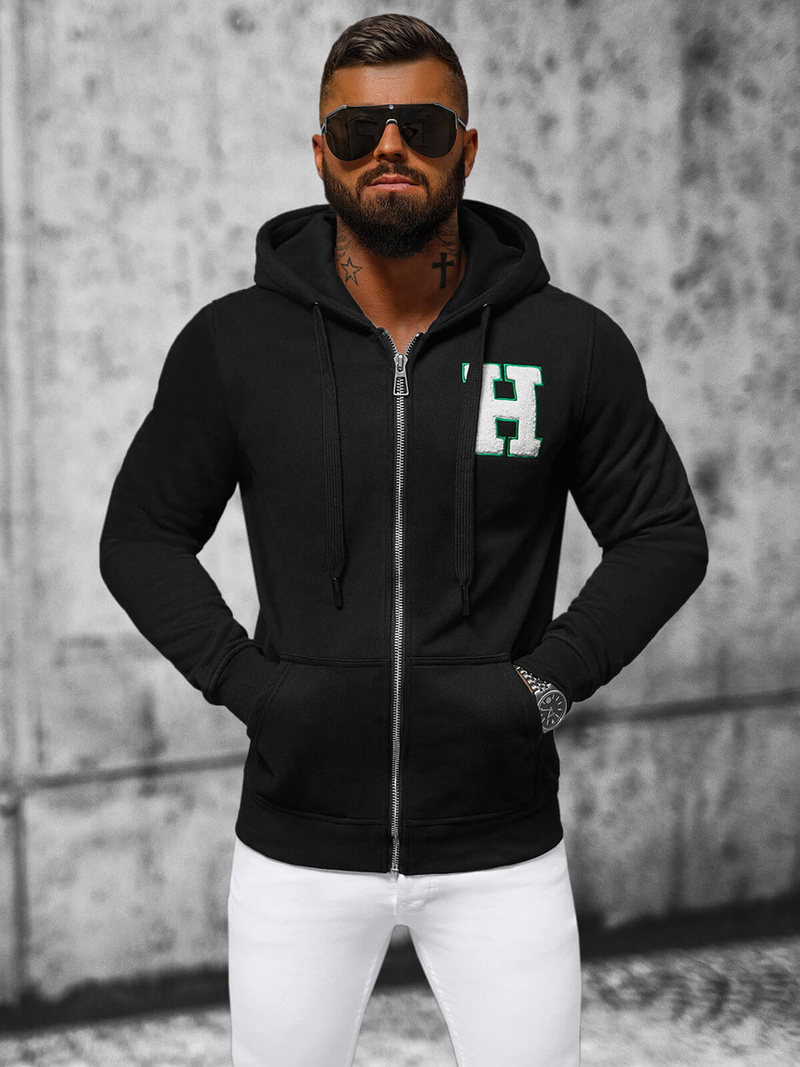 Men's Hoodie - Black OZONEE NB/MF2006