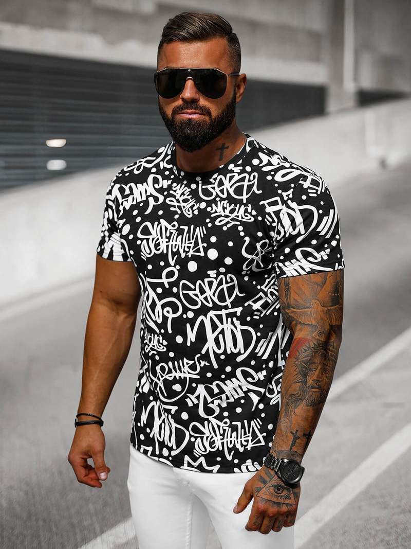 Men's T-shirt - Black OZONEE JS/8T1216/3