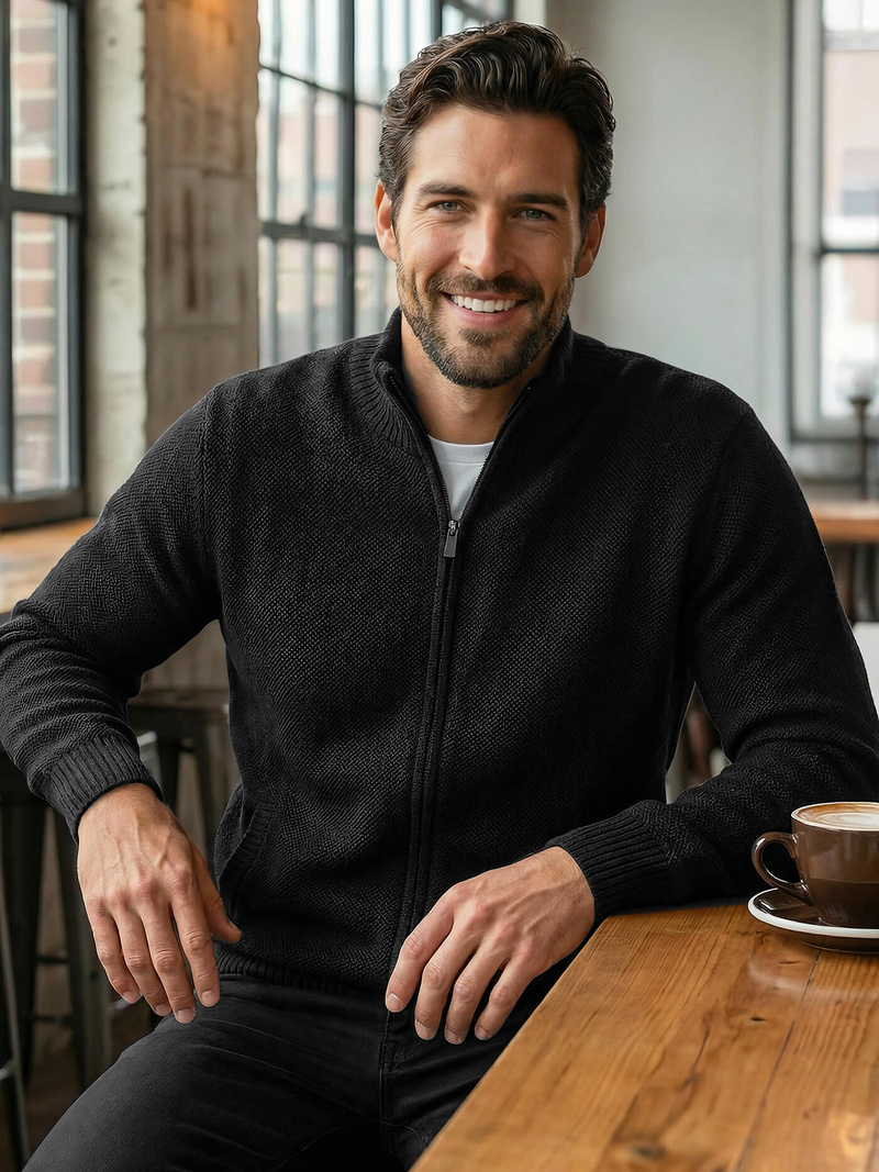 Men's Jumper - Black OZONEE JS/59B3611/3