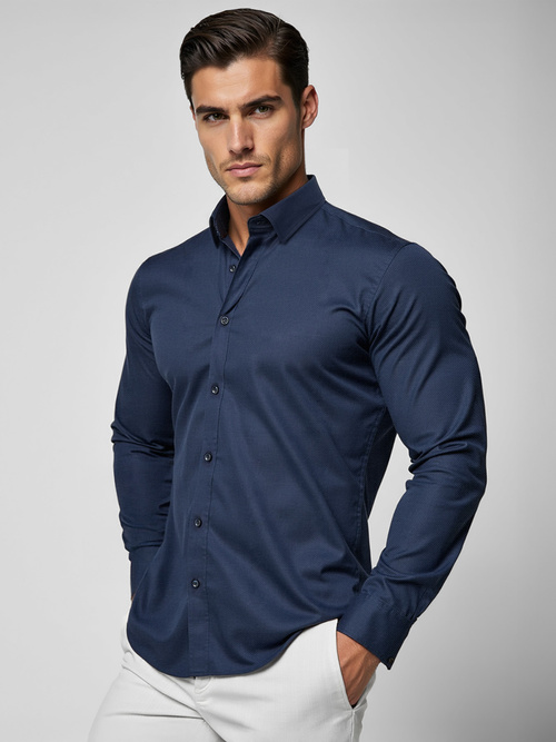 Men's Shirt - Navy Blue OZONEE O/V139