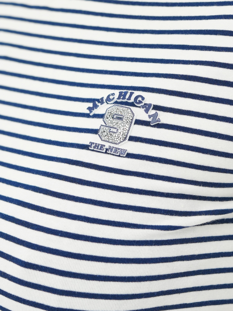 Women's t-shirt - white/navy blue OZONEE JS/R61604