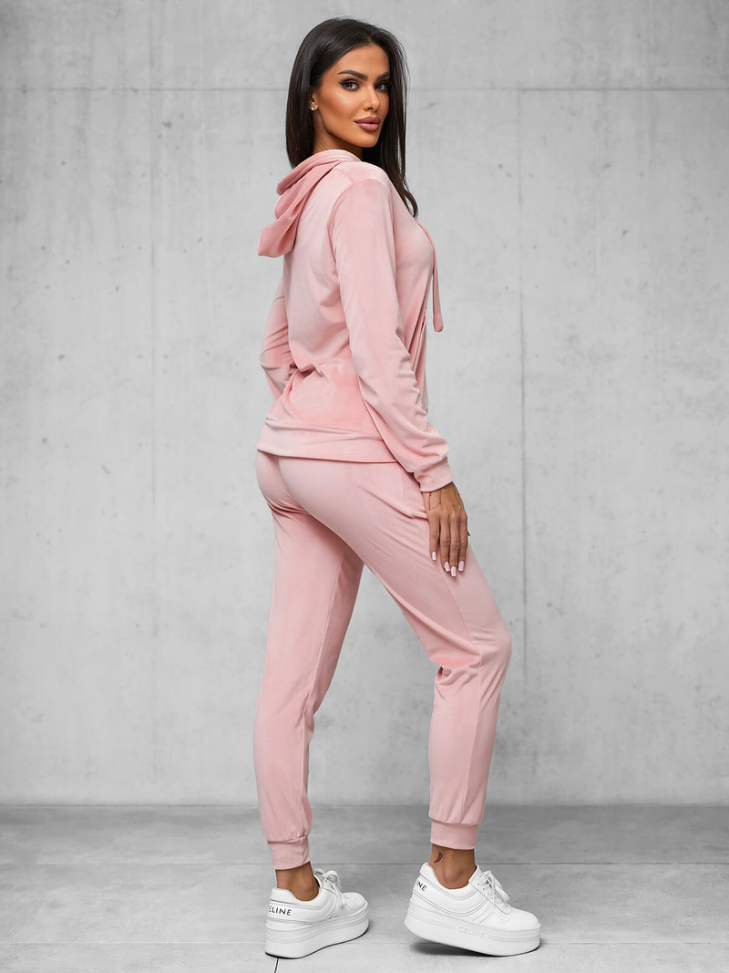 Women's Velour Tracksuit Set - Light Pink OZONEE JS/35C1612/20