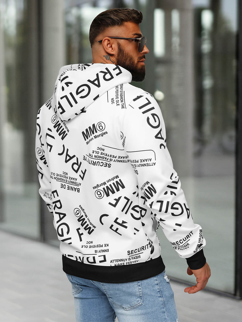 Men's Hoodie - White OZONEE JS/8B1255/1