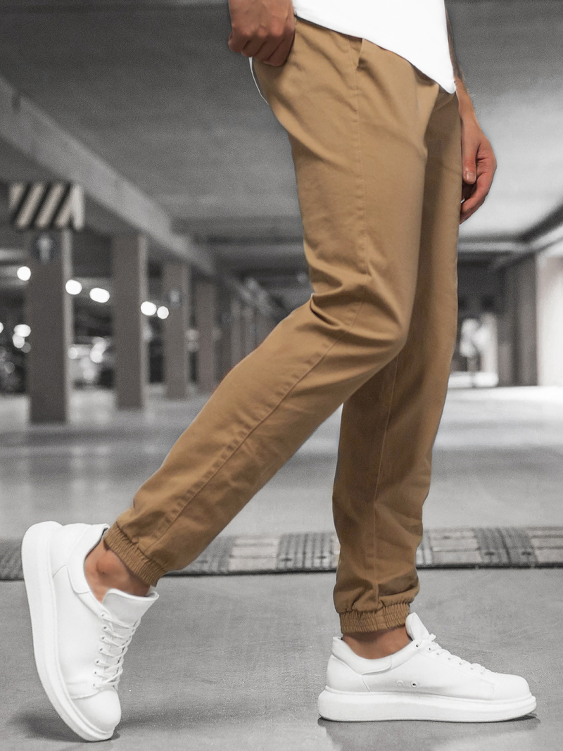 Men's Chino Joggers - Camel OZONEE JB/JP1145/10