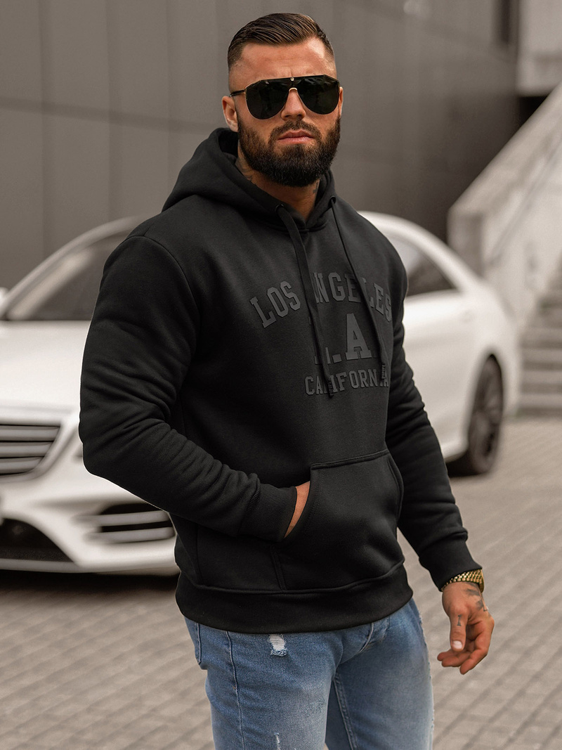 Men's Hoodie - Black OZONEE JS/8B1356/3