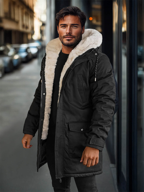 Men's Winter Jacket - Black OZONEE JS/5M120/392Z