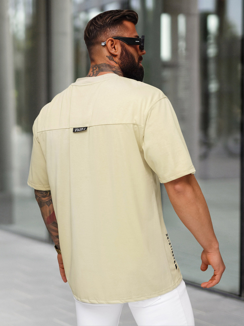 Men's T-shirt - Beige OZONEE O/QQ1185