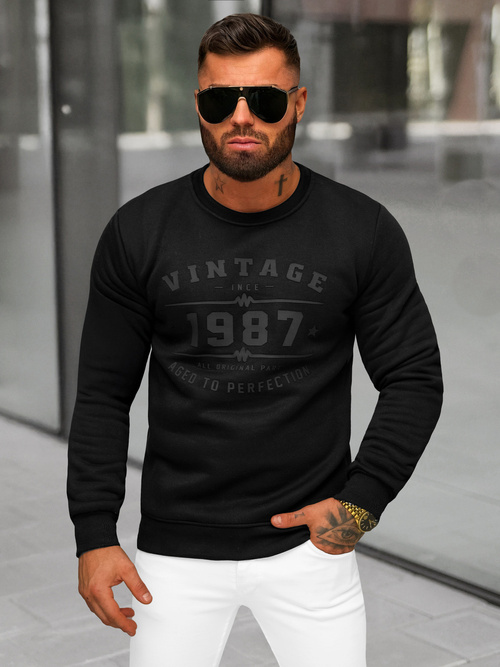 Men's Sweatshirt - Black OZONEE JS/8B1359/3