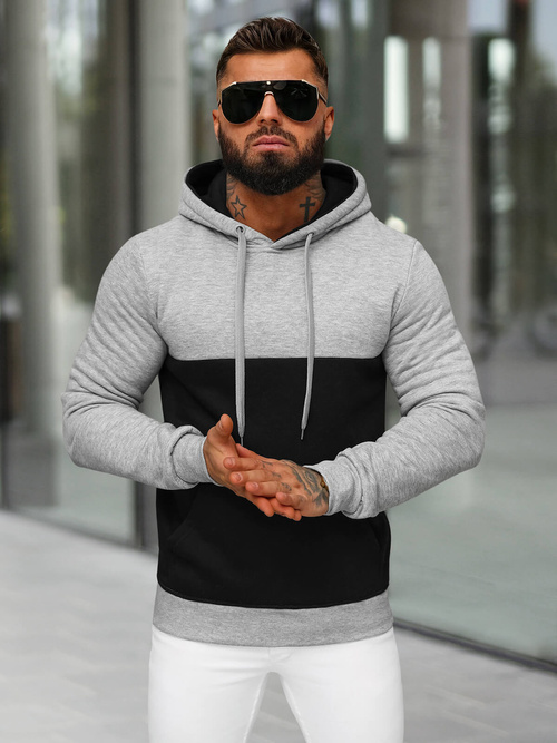 Men's Hoodie - Grey OZONEE JS/8B1317/2