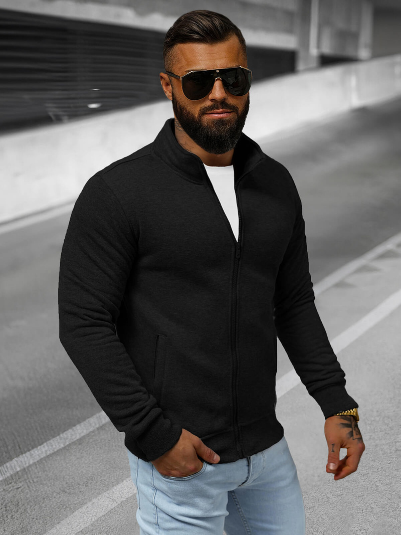 Men's Sweatshirt - Black OZONEE JS/2002Z