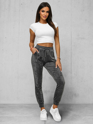 Women's Velour Sweatpants - Anthracite OZONEE JS/8K1532/6