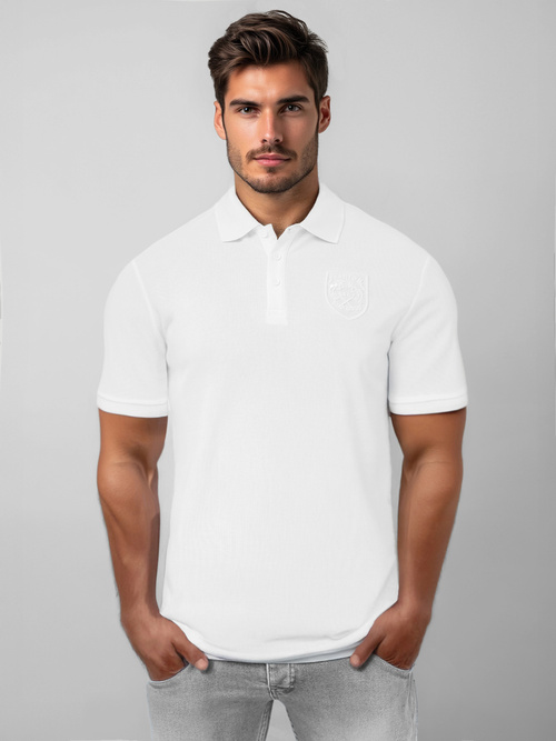 Men's Polo Shirt - White OZONEE NB/MT3142Z
