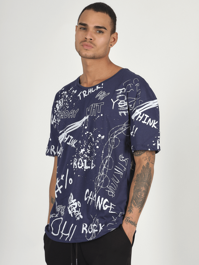 Men's T-Shirt - Navy blue OZONEE MR/21530