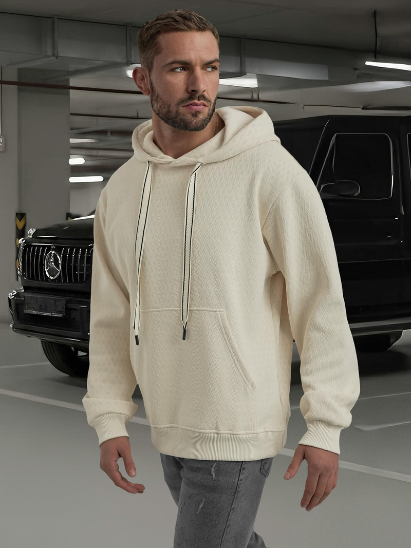 Men's Hoodie - Ecru OZONEE O/G3065