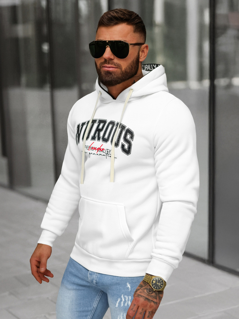 Men's Hoodie - White OZONEE O/TT30510