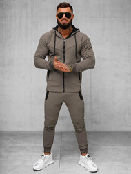 Men's tracksuit - beige/grey OZONEE O/FF3705AB