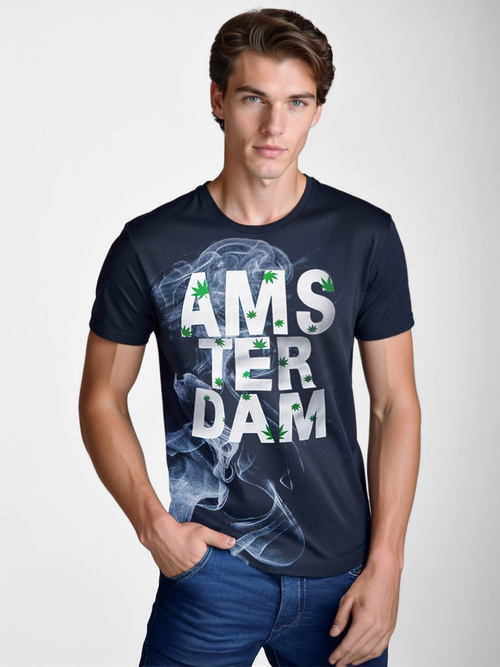 Men's T-shirt - Navy Blue OZONEE O/T128/25Z