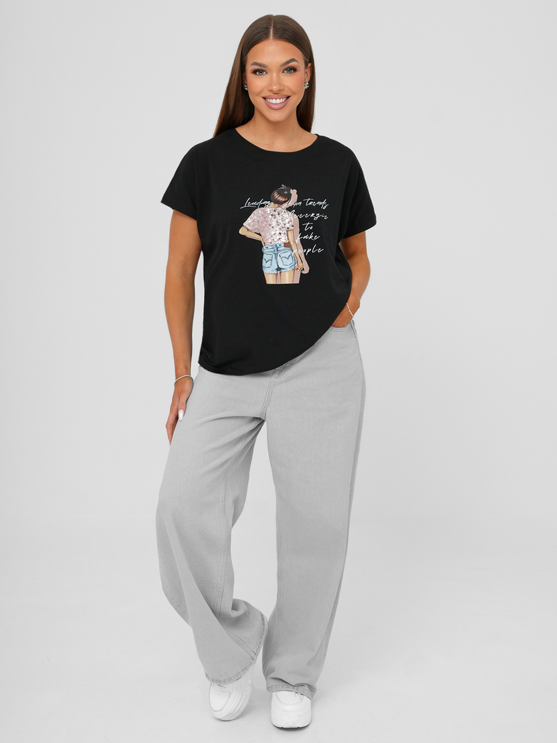 Women's T-shirt - Black OZONEE JS/95T2573/3