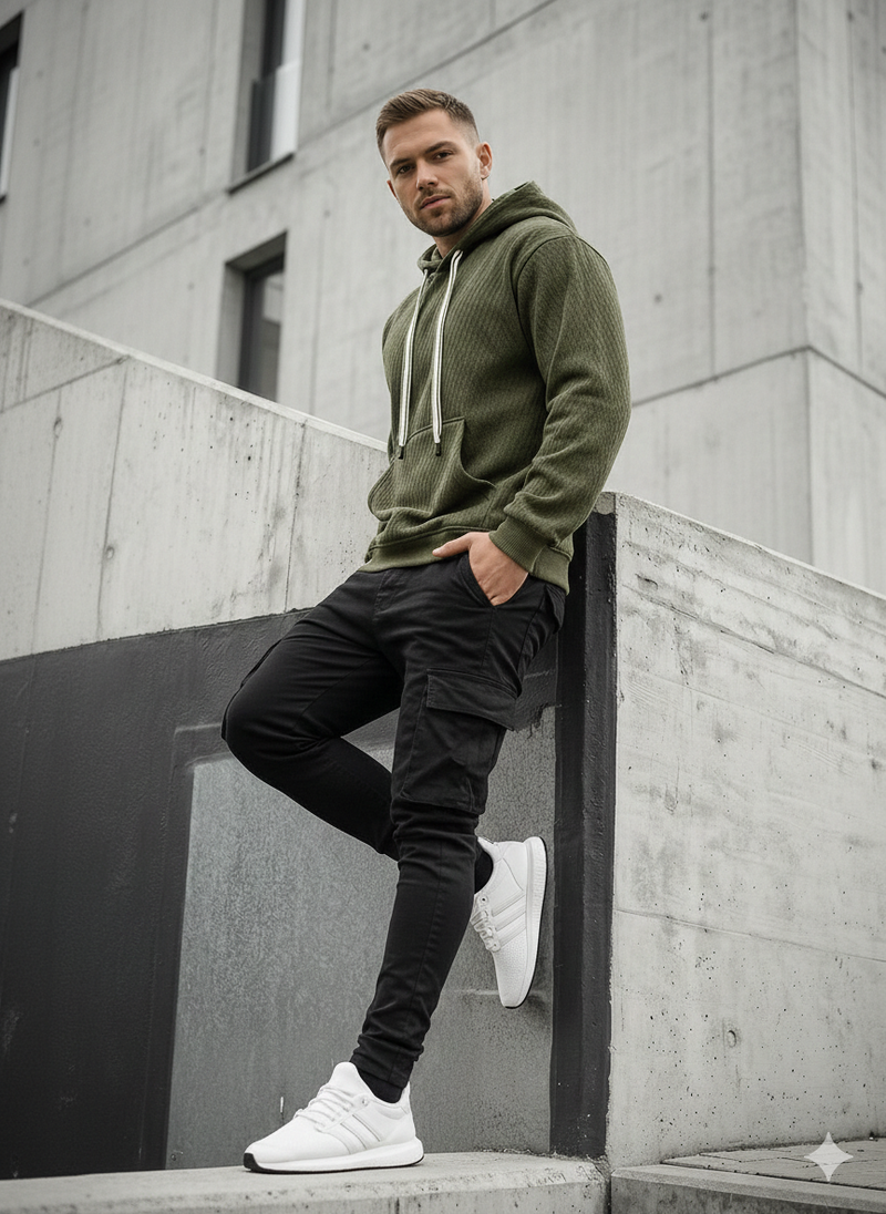 Men's Hoodie - Khaki OZONEE O/G3065